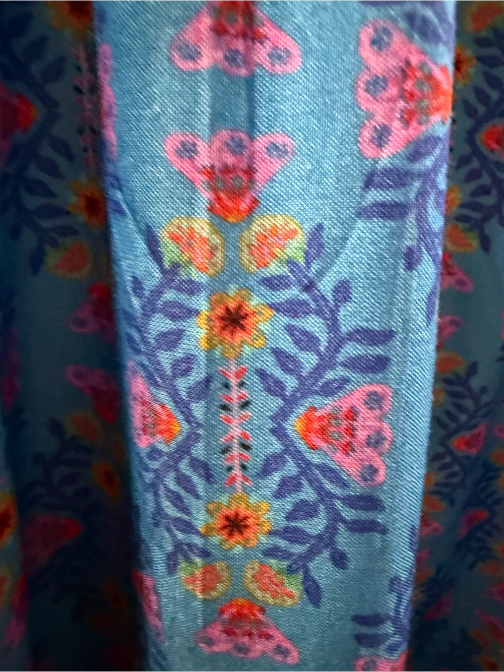 NATURAL LIFE Tricia mini Blue Floral Maxi Dress with Embroidered Straps - Picture 4 of 10